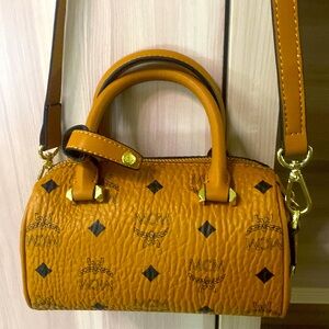 MCM Ladies Mini cognac delmy Boston bag